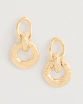 Gold Golden Link Drop Earrings