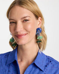Multi Multi Floral Linear Earrings