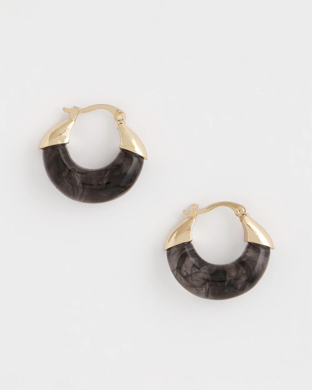 Gold Marble Gold Hoop Earrings