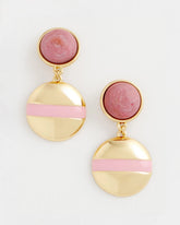 Pink Pink Enamel Sphere Drop Earrings