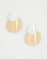 Mixed Metals Crinkle Mixed Metal Earrings