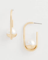 Pearl Pearl Gold Hoop Earrings