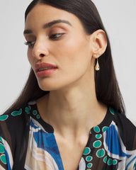 Gold No Droop™ Gold Tone Teardrop Threader Earrings