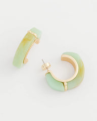 Aqua Aqua Tone Hoop Earrings