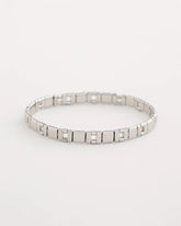 Silver Glam Silvertone Slice Stretch Bracelet
