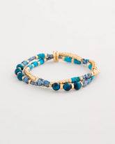 Teal Genuine Teal Tiger's Eye Stretch Bracelet