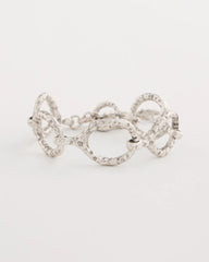 Silver Silvertone Open Link Toggle Bracelet