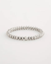 Silver Silvertone Rounded Stretch Bracelet