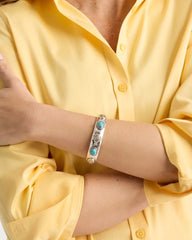 Turquoise Turquoise Mixed Metal Bangle