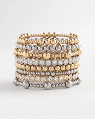 Silver Silver-tone Small Bead Stretch Bracelet