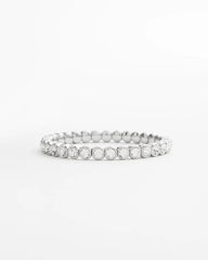 Silver Faux Tennis Stretch Bracelet