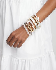Gold Goldtone Stretch Tennis Bracelet