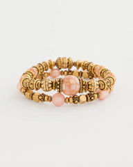 Coral Stretch Bracelet Set of Two