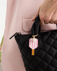 Pink Pink Enamel Pickleball Bag Charm