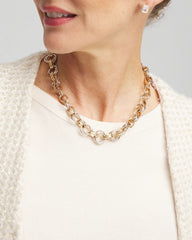 Mixed Metals Convertible Tri-Tone Short Necklace