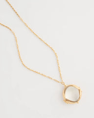Gold Butterfly Wing Monocle Necklace