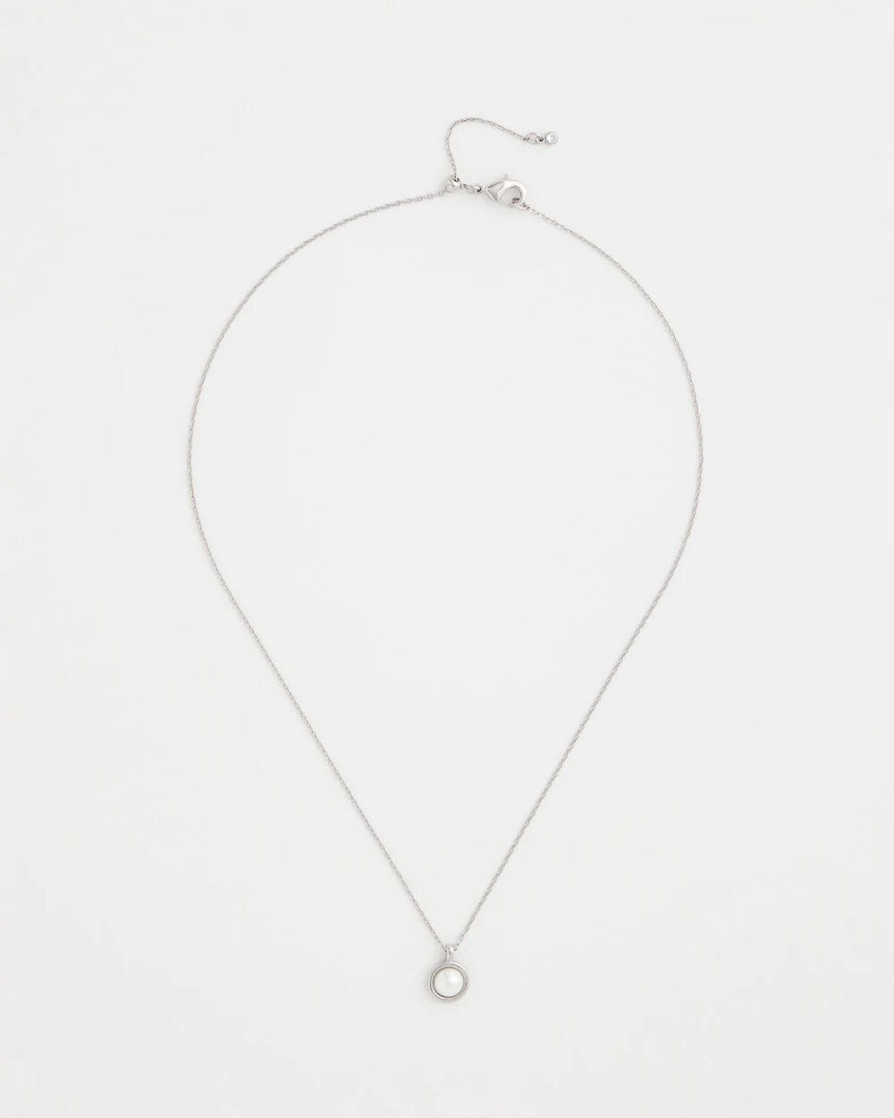 Silver Silver Pearl Single Strand Necklace