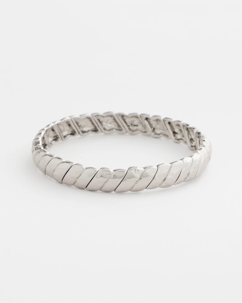 Silver Thin Twist Stretch Bracelet
