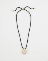 Mixed Metals Adjustable Tri-Tone Pendant Necklace