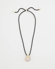 Mixed Metals Adjustable Tri-Tone Pendant Necklace