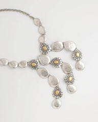 Mixed Metals Island Metal Linear Necklace