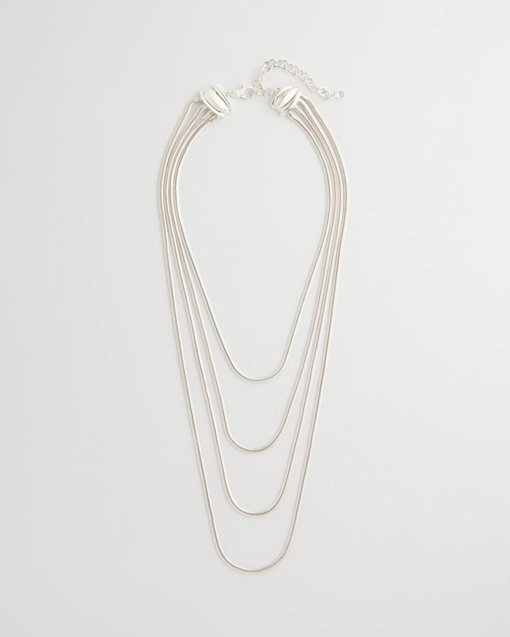 Silver Multi-Layer Snake Chain Necklace