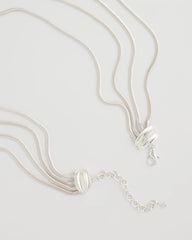 Silver Multi-Layer Snake Chain Necklace