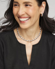 Silver Silvertone Bamboo Collar Necklace