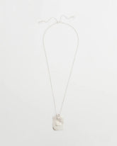 Silver Adjustable Square Pendant Necklace