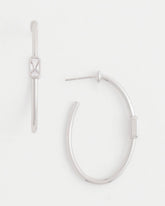 Silver Silver Oval Hoop Earrings