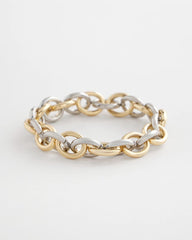 Mixed Metals Open Link Stretch Bracelet