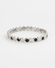 Black Black Mini Circle Stretch Bracelet