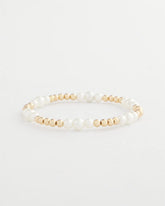 Pearl Goldtone Bead Stretch Bracelet