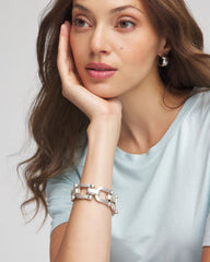 Silver Silvertone Link Chain Bracelet