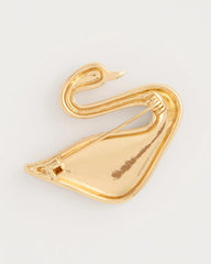 Gold Sparkling Swan Brooch