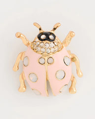 Pink Lady Bug Brooch