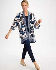 Ecru Printed Belted Kimono