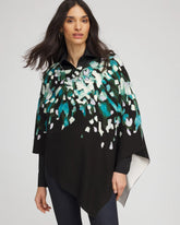 Dark Aqua Convertible Knit Boatneck Poncho