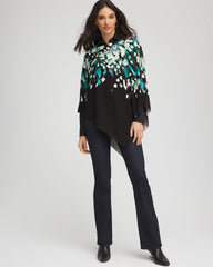 Dark Aqua Convertible Knit Boatneck Poncho