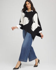 Black Love Brush Convertible Sweater Poncho