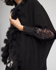 Black Faux Fur Cocoon