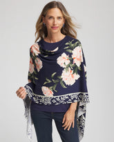 Passport Blue Asymmetrical Convertible Sweater Poncho