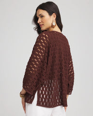 Cacao Short Woven Kimono