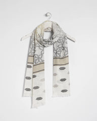 Neutral Neutral Paisley Polka Dot Oblong Scarf