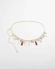 Natural Novelty Beaded Chain Belt