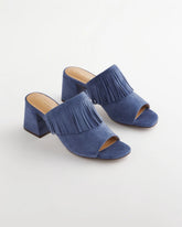 Blue Lotus Blue Lotus Suede Fringe Block Heels