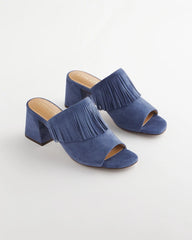 Blue Lotus Blue Lotus Suede Fringe Block Heels
