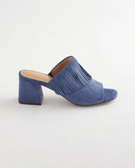 Blue Lotus Blue Lotus Suede Fringe Block Heels