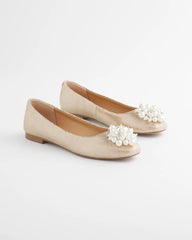 Gold Olympia Pearl Ballet Flats