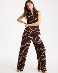 Cocoa Bean Travelers™ Zebra Knit Wide-Leg Pants